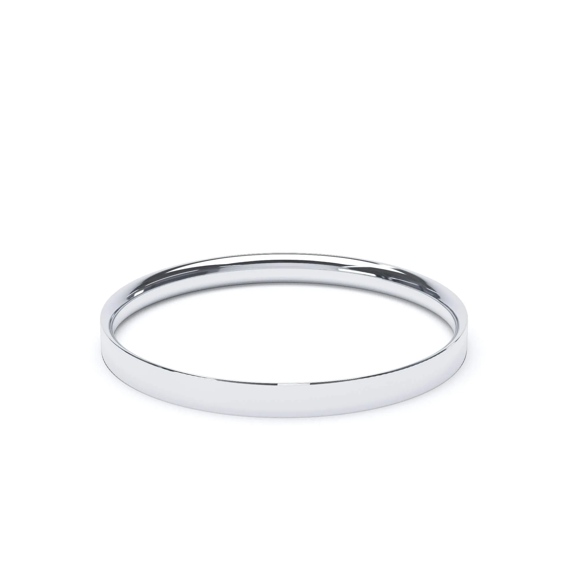 - Flat Court Profile Plain Wedding Ring 18k White Gold