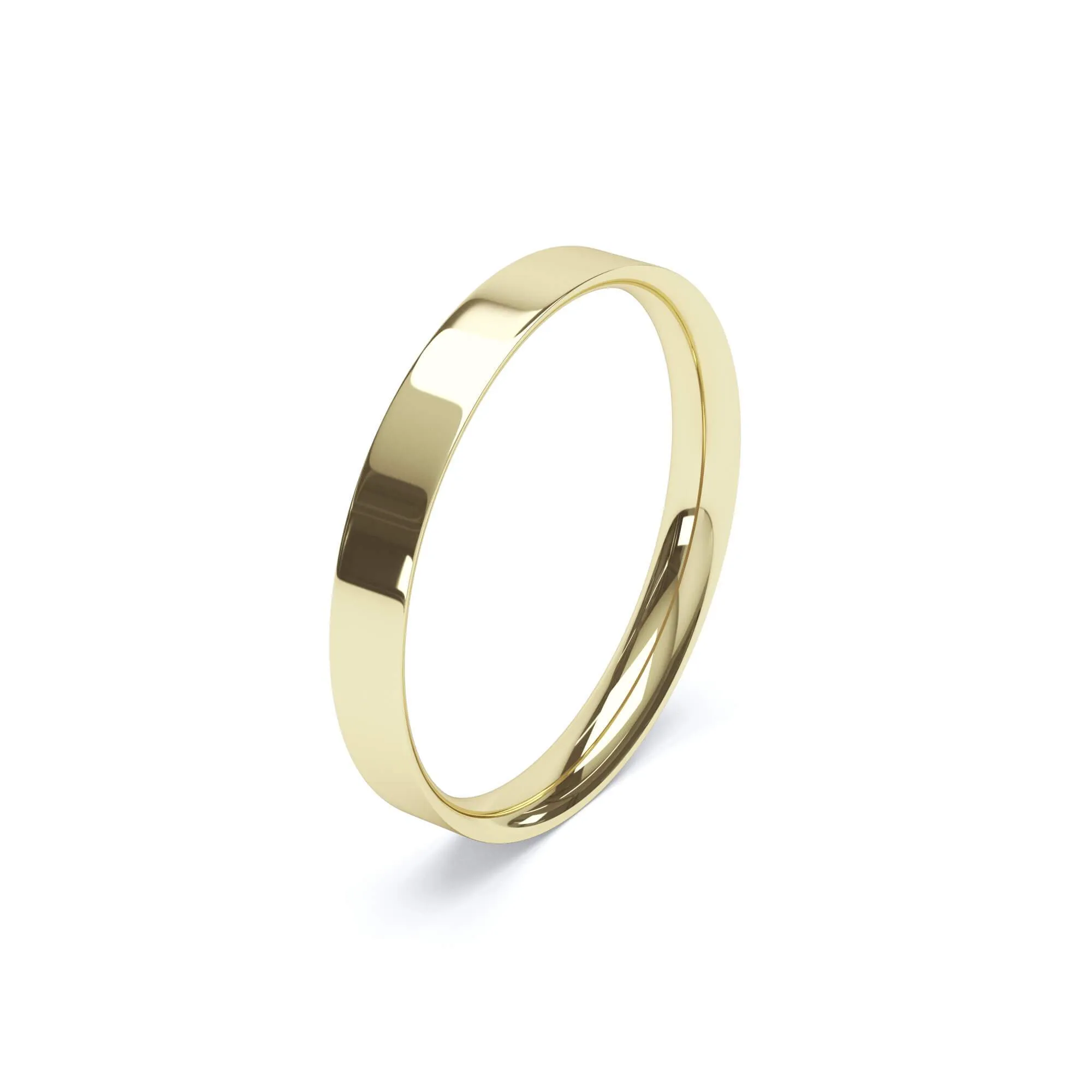 - Flat Court Profile Plain Wedding Ring 9k Yellow Gold