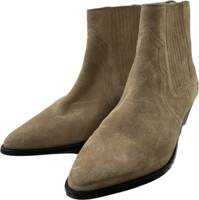 00's Taupe Suede Western Boots by Isabel Marant