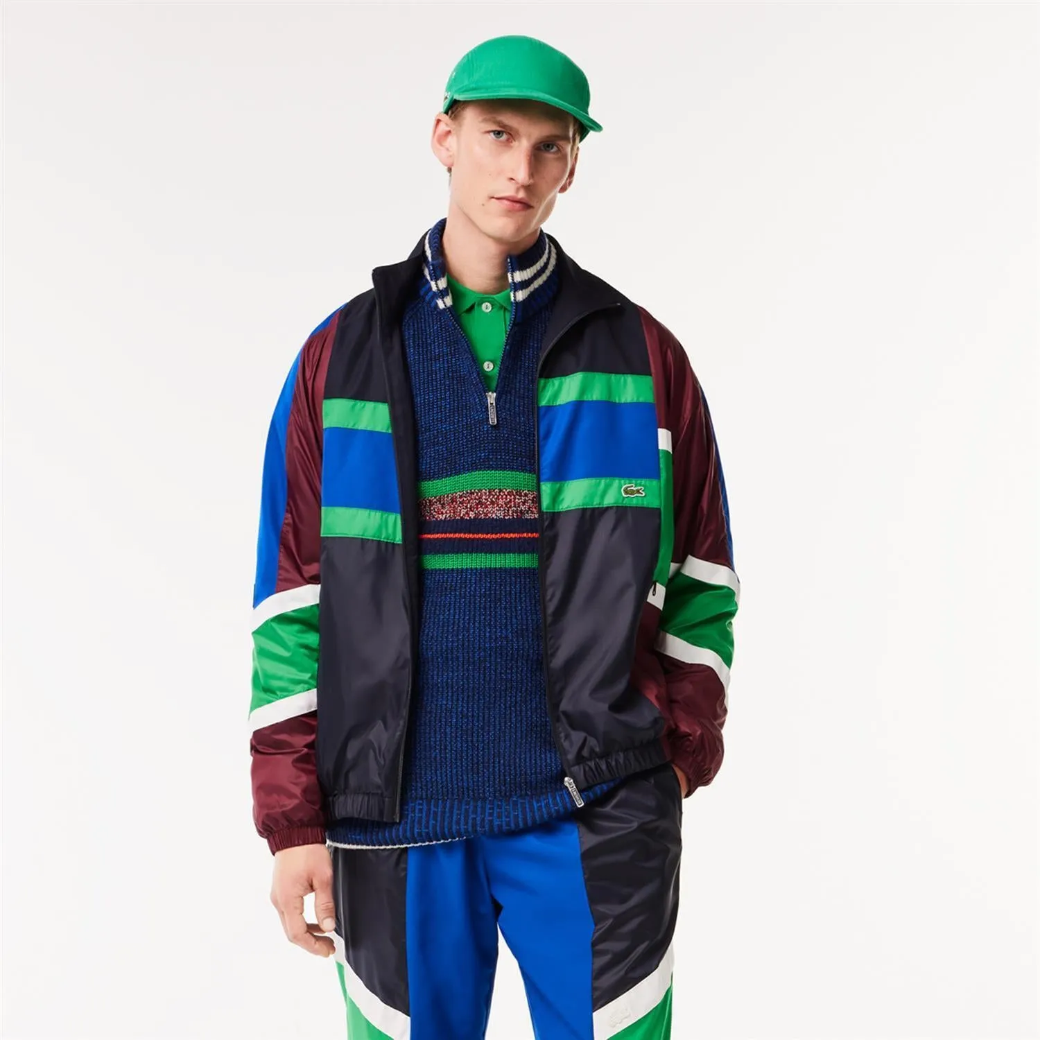 03655 Lacoste Mixed Material Colourblock Sportsuit Jacket