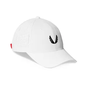 0818. Performance Sport Cap -  White/Black "Wings"