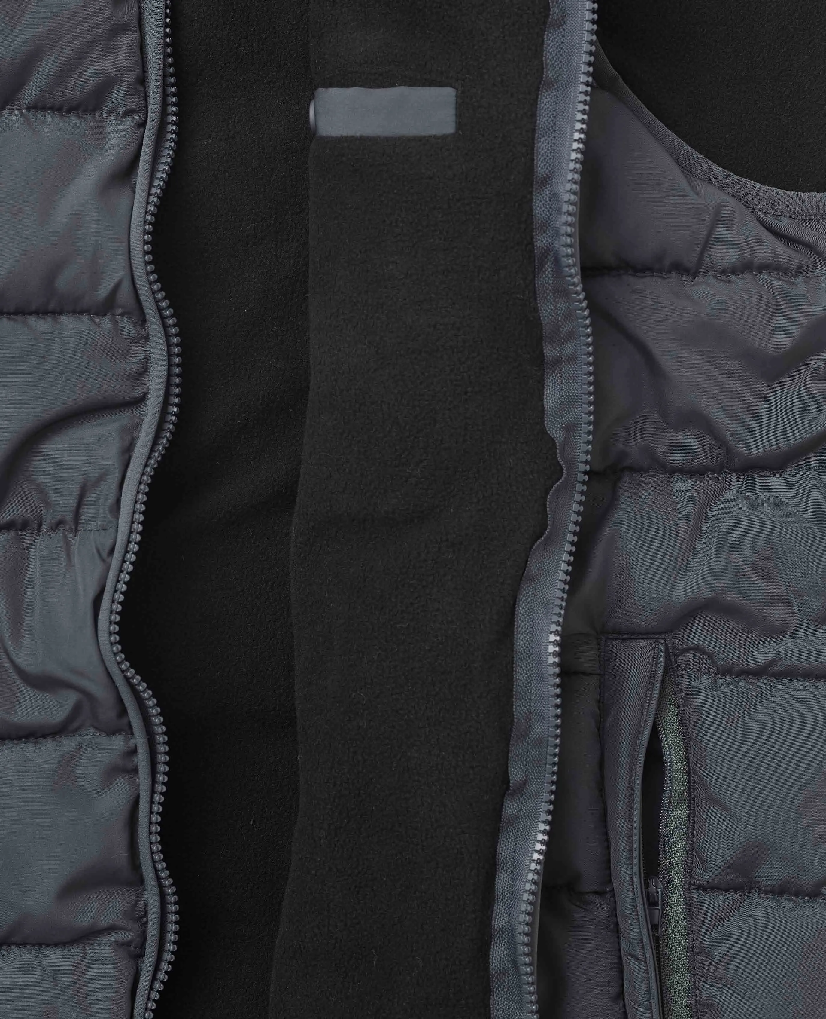 100% Recycled  Dark Grey Quilted Gilet