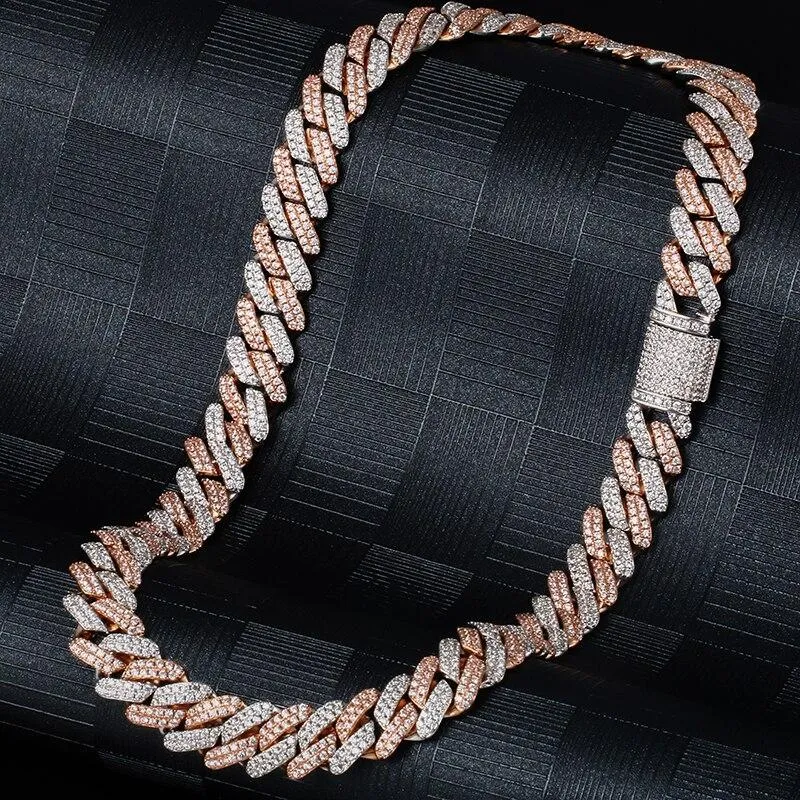 12mm Micro Pave CZ Cuban Link Chains Necklaces