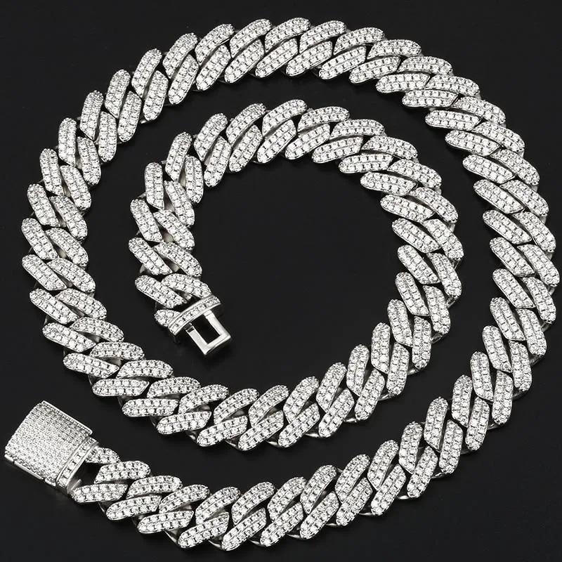 12mm Micro Pave CZ Cuban Link Chains Necklaces