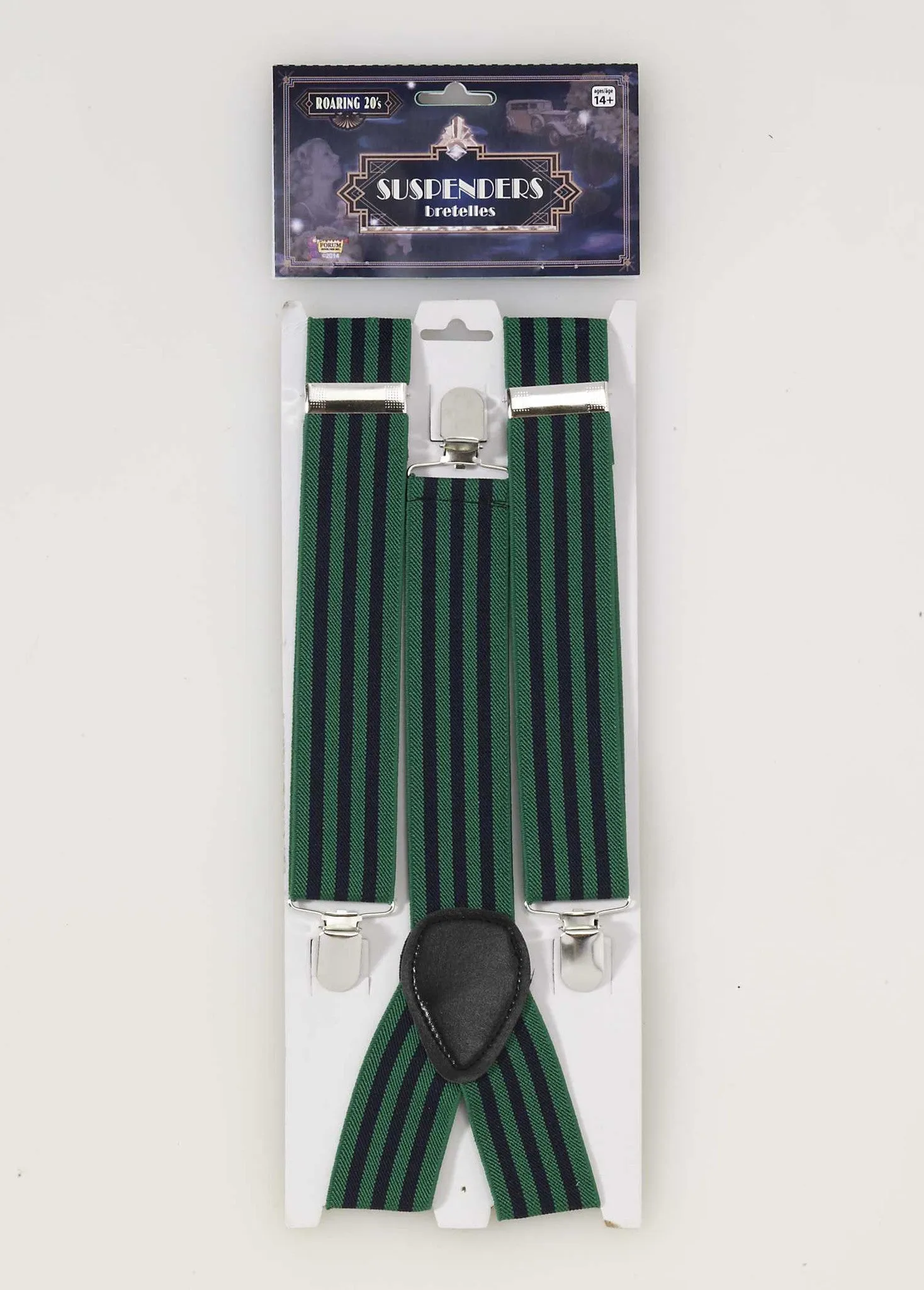 1920'S SUSPENDERS 1PR/PKG  GREEN & BLUE