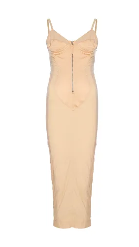 1990s Jean-Paul Gaultier Iconic "Cone Bust" Blush Peach Corset Dress. Rent: £100