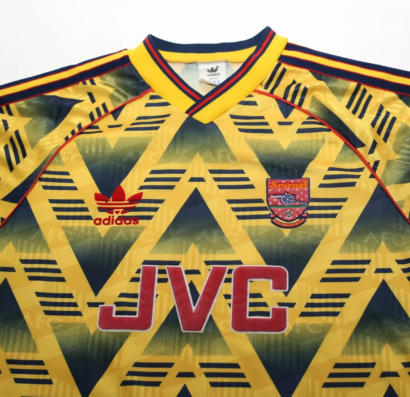 1991/93 ARSENAL Vintage adidas Bruised Banana Away Football Shirt (M)