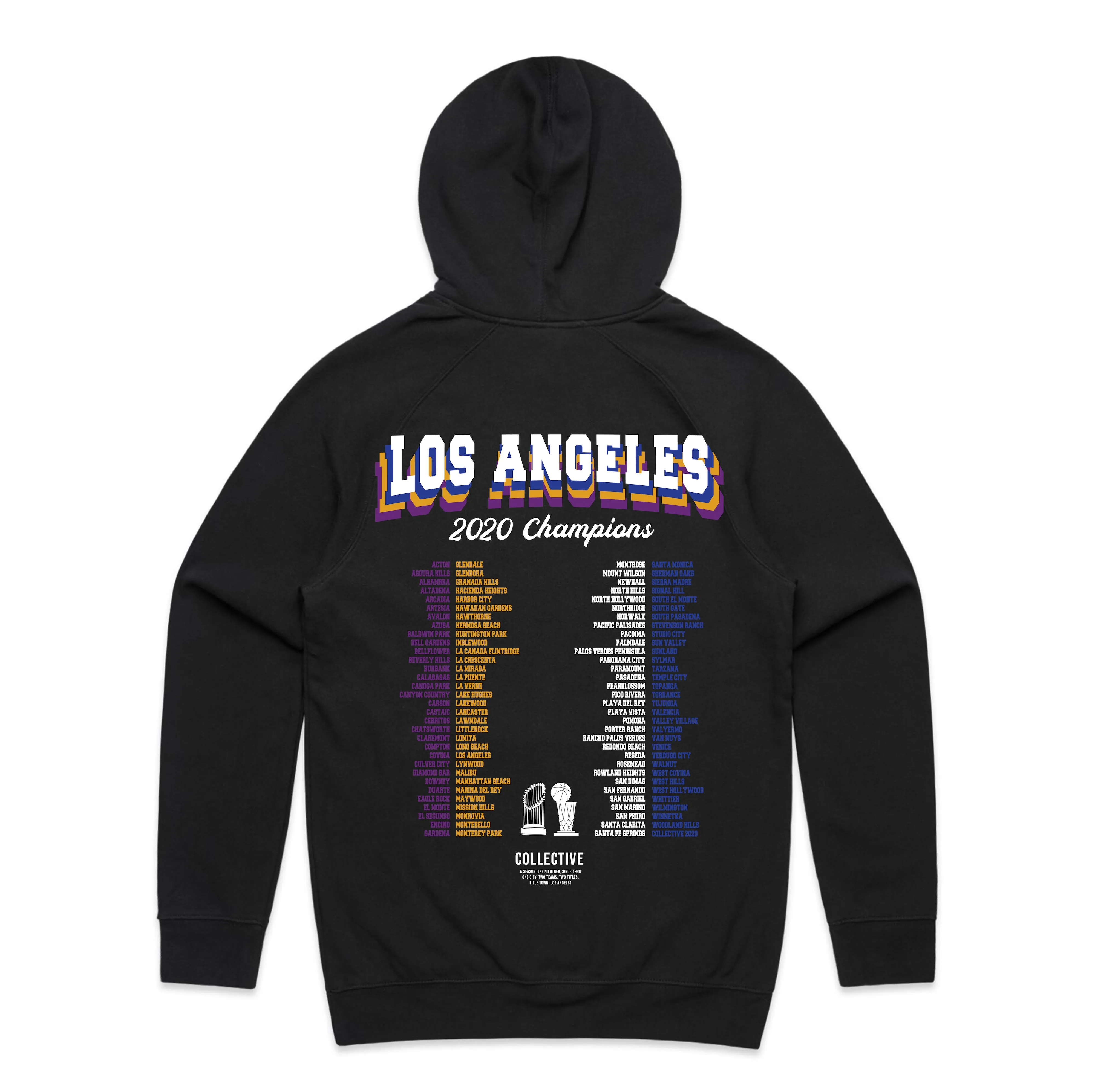 2 Titles - Lakers x Dodgers 2020 Championship Hoodie Sweater - Black All Over