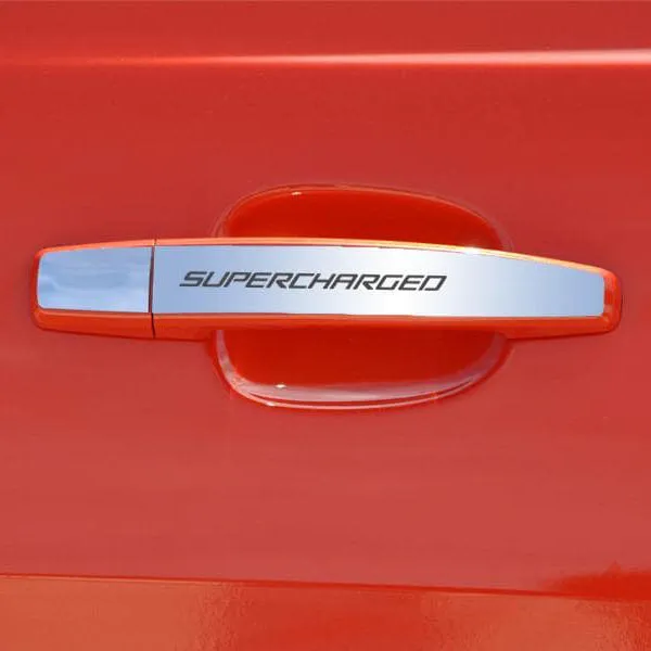 2010-2013 Camaro - SUPERCHARGED Exterior Door Handle Plates - Stainless Steel