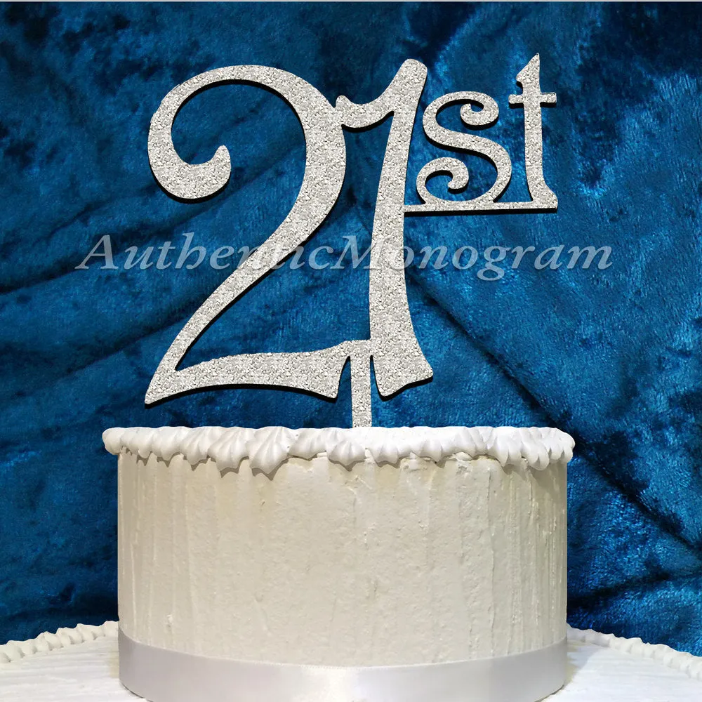 21st Birthday or Anniversary Wooden Cake Topper Celebration Cake Decoration Special Occasion - 4213