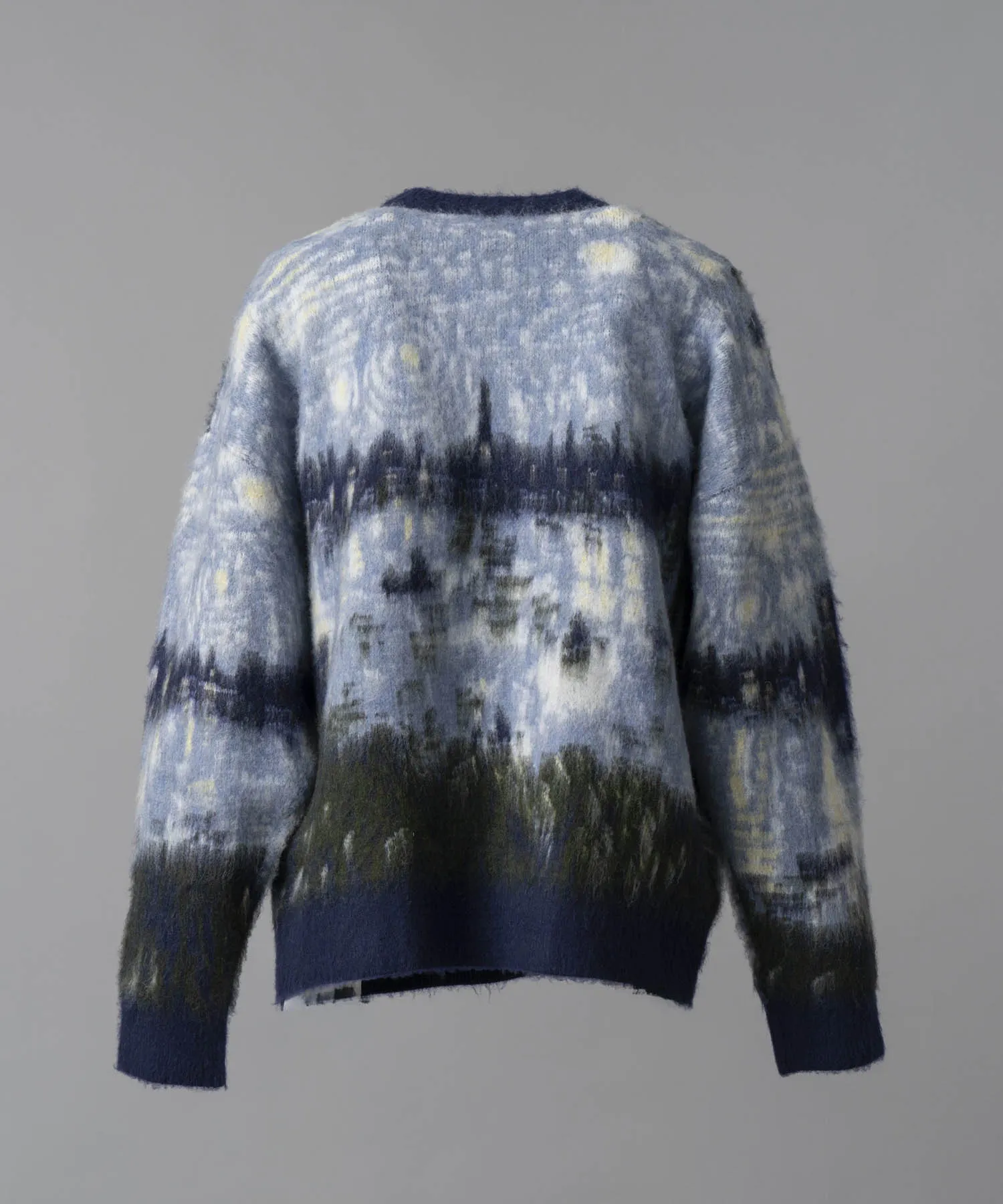 【24AW PRE-ORDER】Prime-Over Landscape Painting Crew Neck Knit Pullover