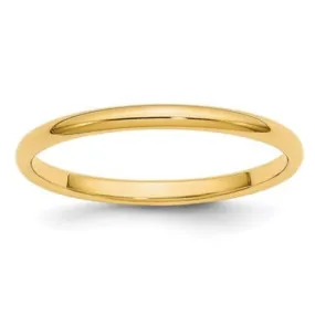 2MM Yellow Gold Wedding Band