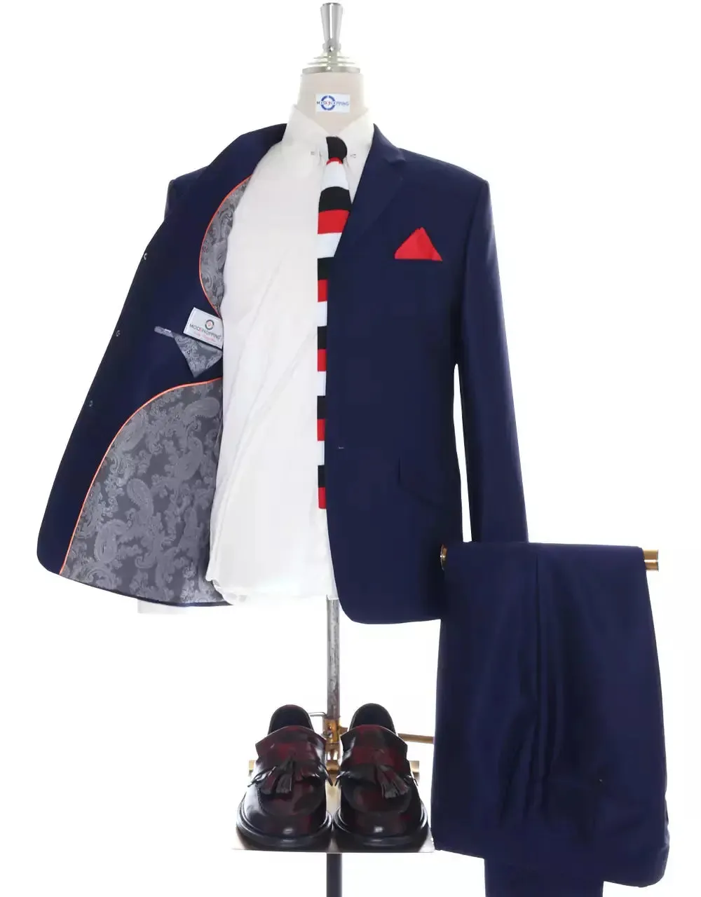 60s Mod Style Navy Blue Tonic Suit