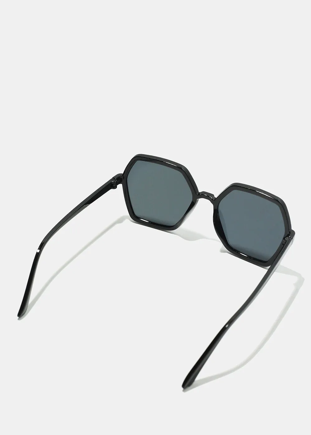 A  Black Geometric Thin Frame Shades