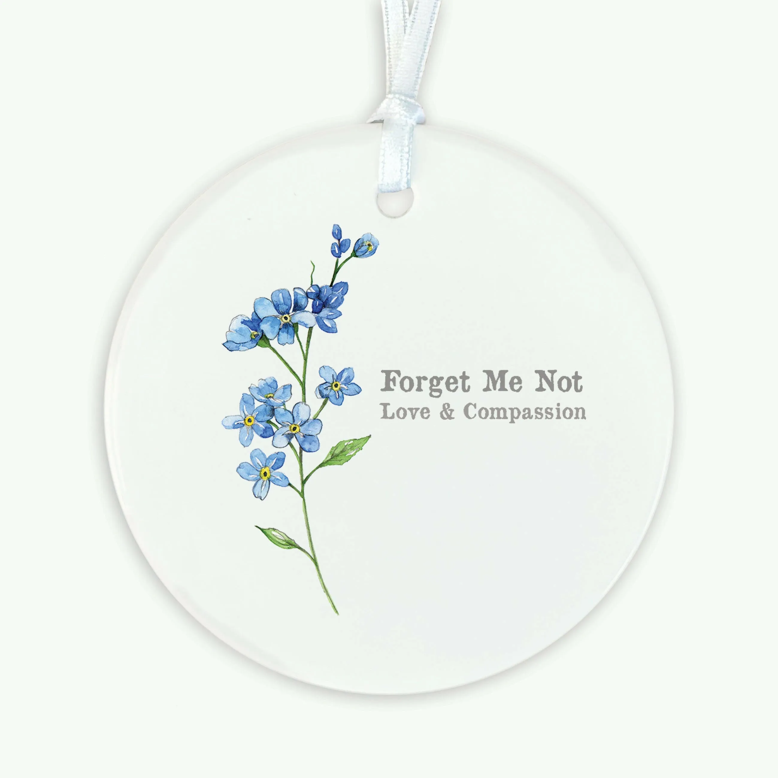 A6 Greeting Card with Ceramic Keepsake - Flowers Forget Me Not