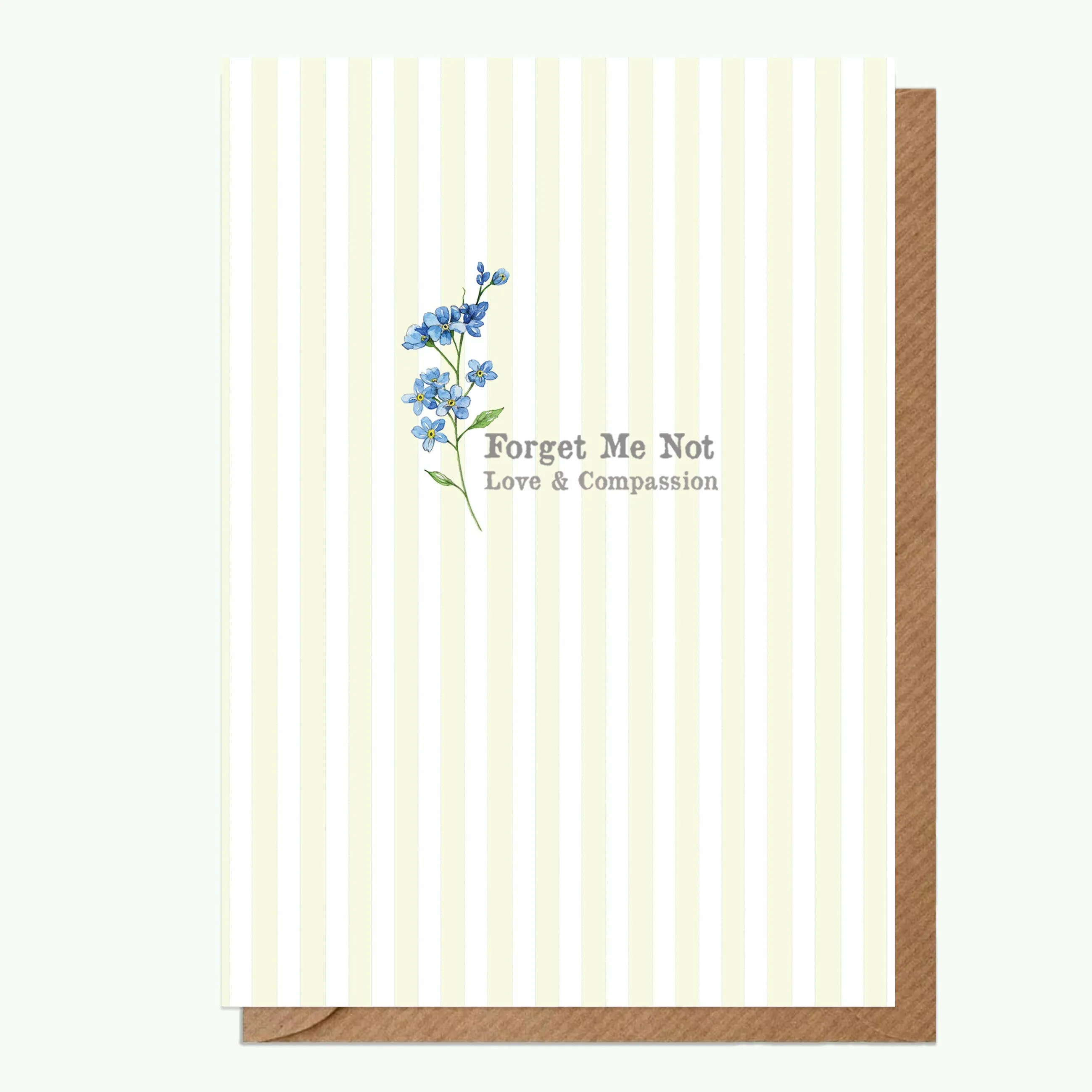 A6 Greeting Card with Ceramic Keepsake - Flowers Forget Me Not