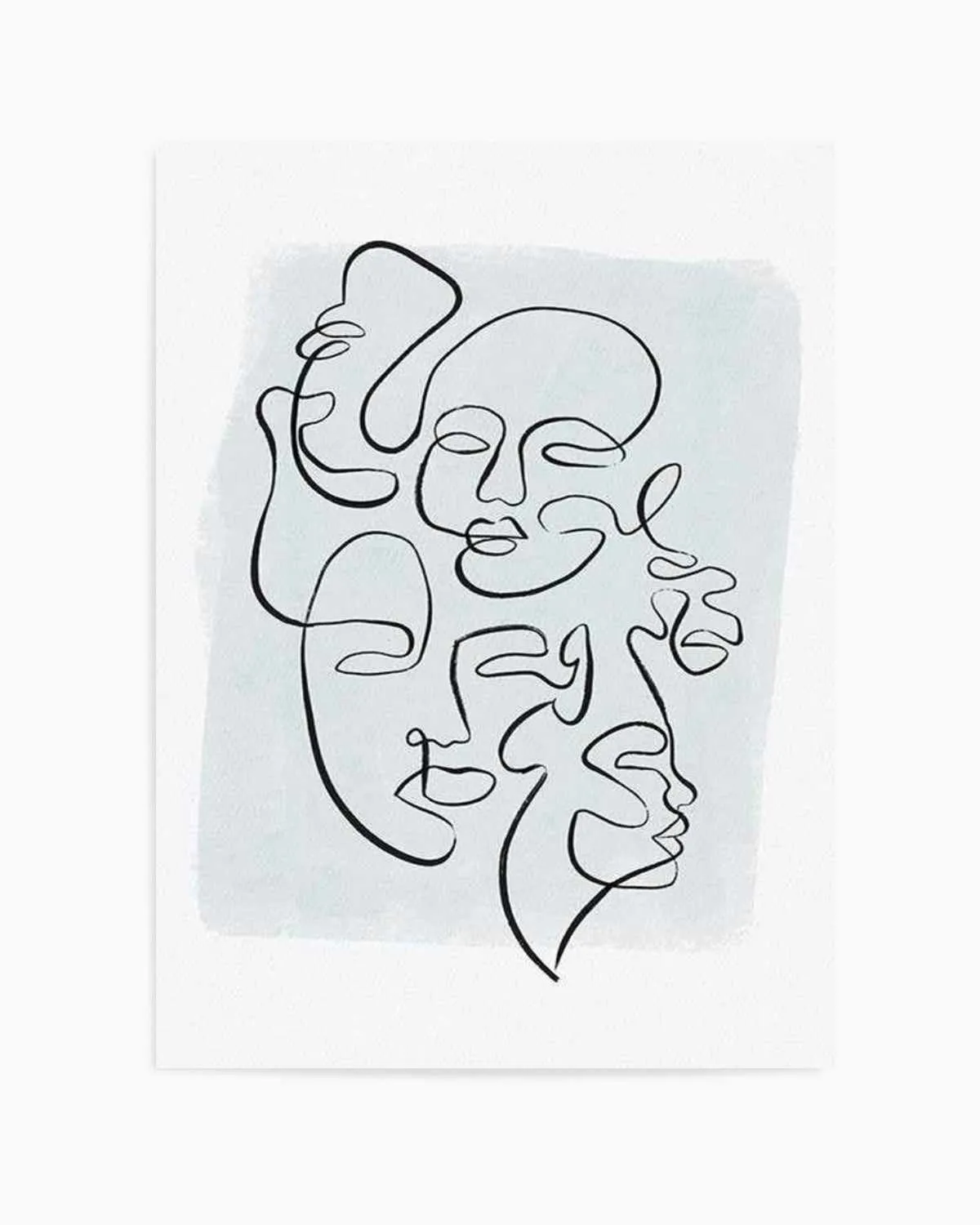 Abstract Faces I | Periwinkle Art Print