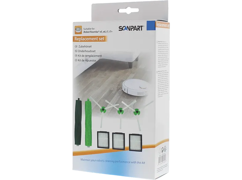 Accesorio robot aspirador - Scanpart Set recambios, Compatible Roomba i1-i5-i7-i1-i5-j7-j7 , Negro