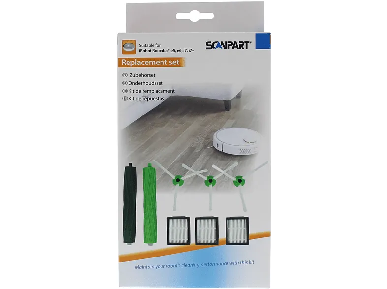 Accesorio robot aspirador - Scanpart Set recambios, Compatible Roomba i1-i5-i7-i1-i5-j7-j7 , Negro