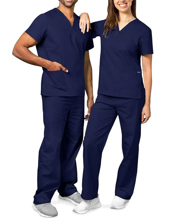 Adar Unisex V-neck Basic Scrub Set