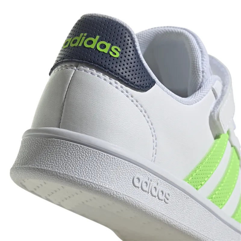 adidas Grand Court EL Childrens Trainers - Boys - White/Green/Blue