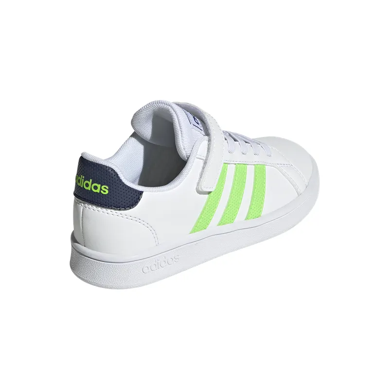 adidas Grand Court EL Childrens Trainers - Boys - White/Green/Blue