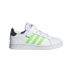 adidas Grand Court EL Childrens Trainers - Boys - White/Green/Blue