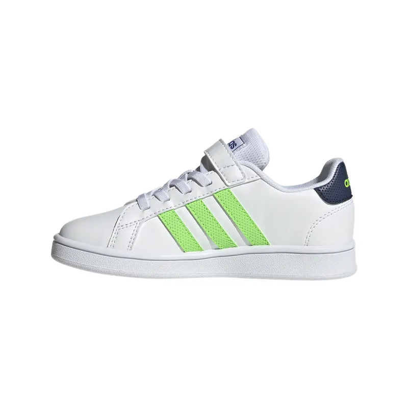 adidas Grand Court EL Childrens Trainers - Boys - White/Green/Blue