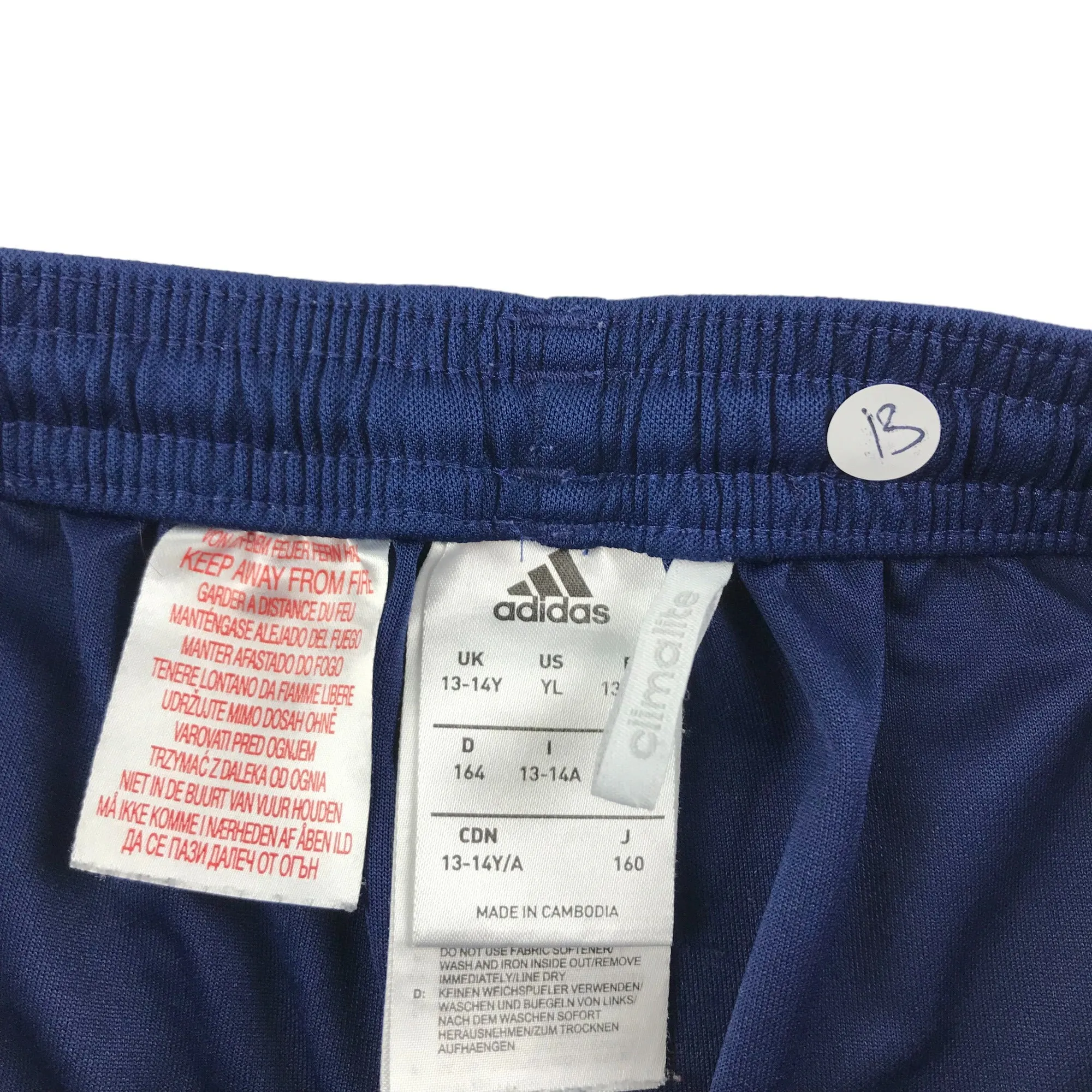 Adidas Sport Shorts Age 13 Navy Blue