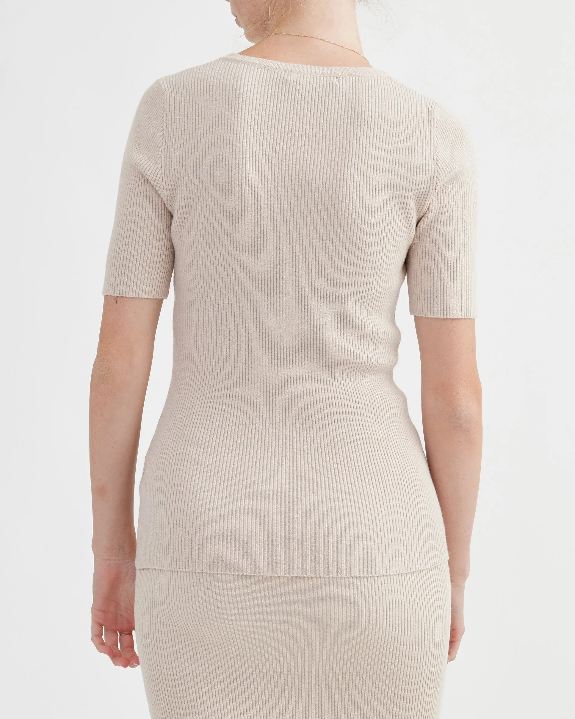 Afina Knit Top - Beige