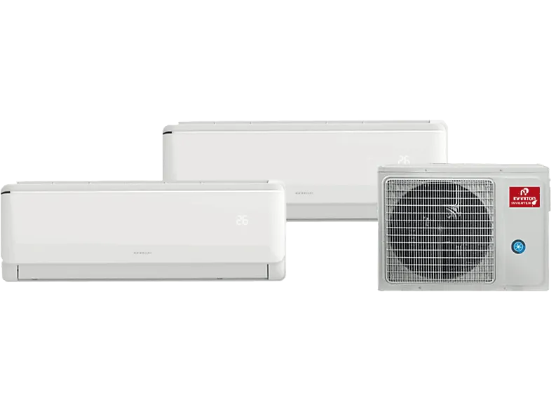 Aire acondicionado Split 2 x 1 - Infiniton MULTI-2320, 2250 2250 fg/h, WiFi, Inverter, Bomba de calor, Blanco