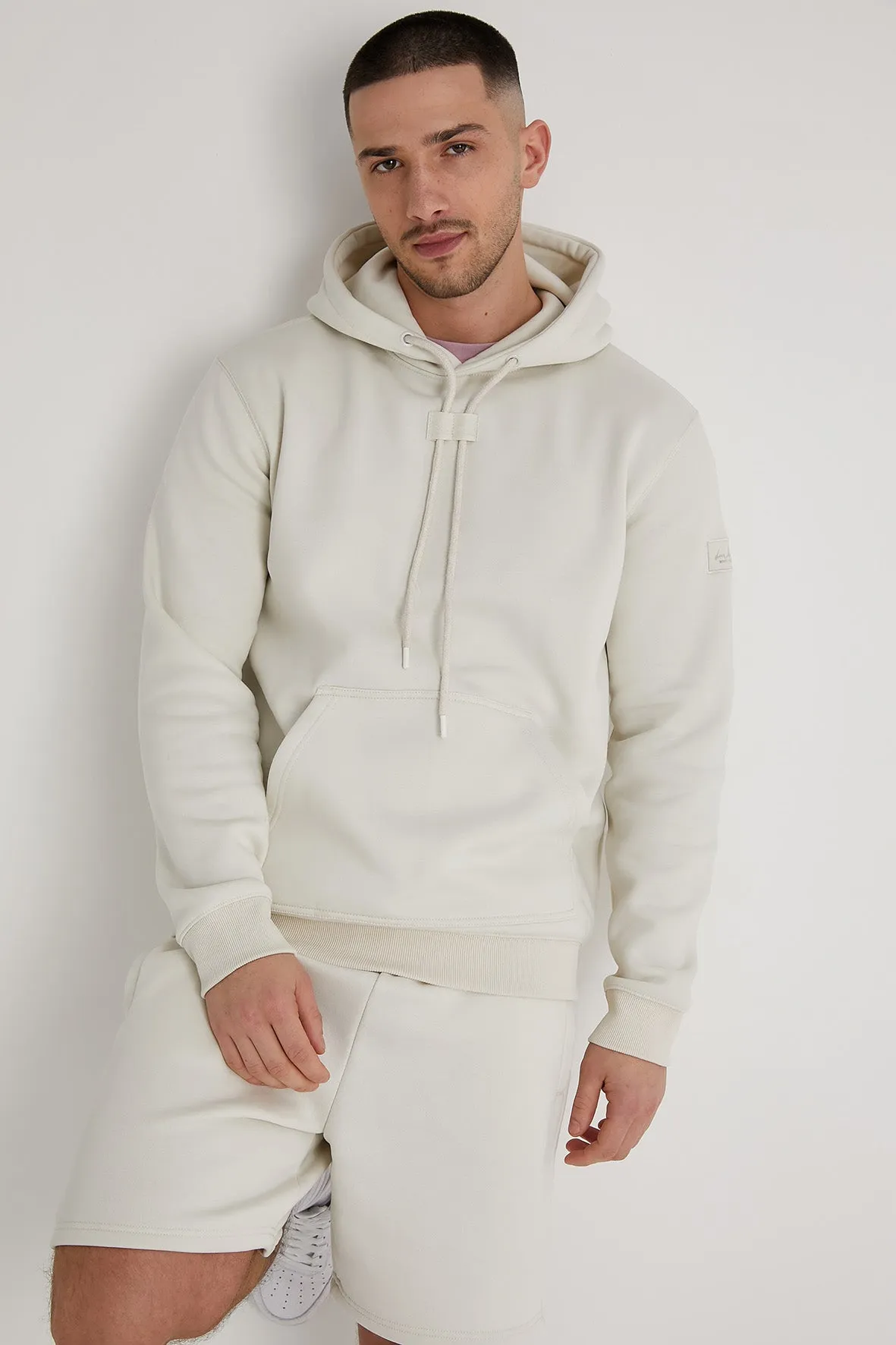 Aldo premium brushback fleece hoodie in Dove