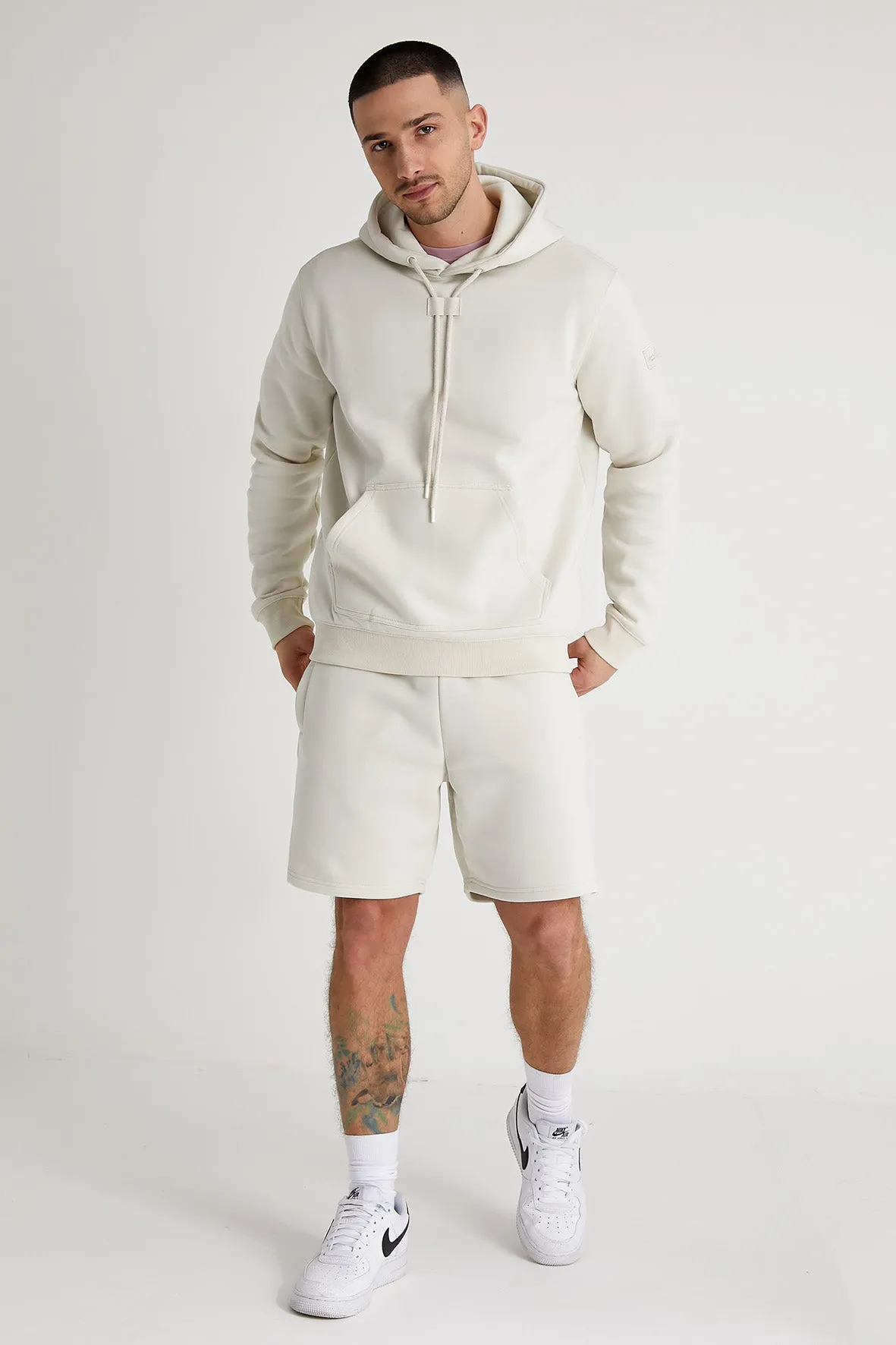 Aldo premium brushback fleece hoodie in Dove