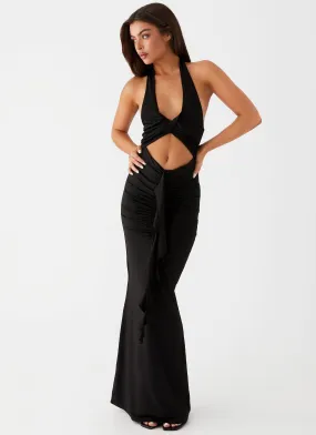 Allanna Frill Maxi Dress - Black