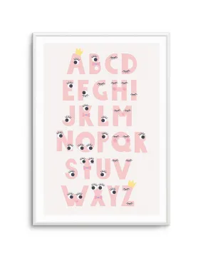 Alphabet Funny Eyes Art Print