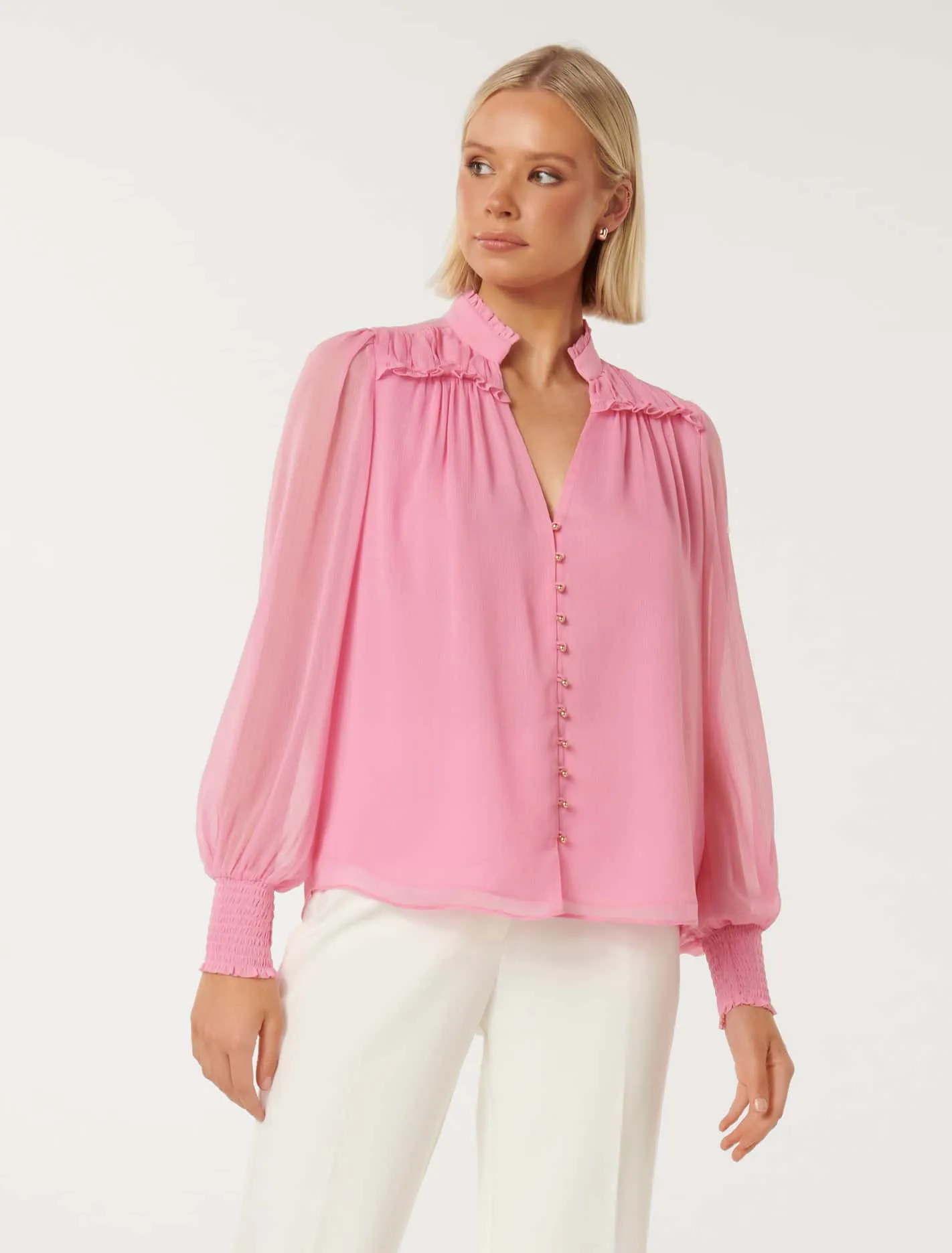 Anastasia Frill Yoke Blouse