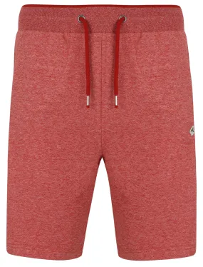 Anchor Fleck Loop Back Fleece Jogger Shorts In Red - Le Shark