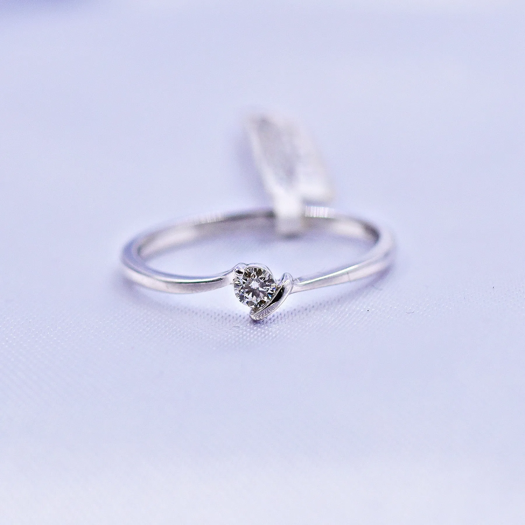 anillo solitario diamante  talla 7/0.12kt