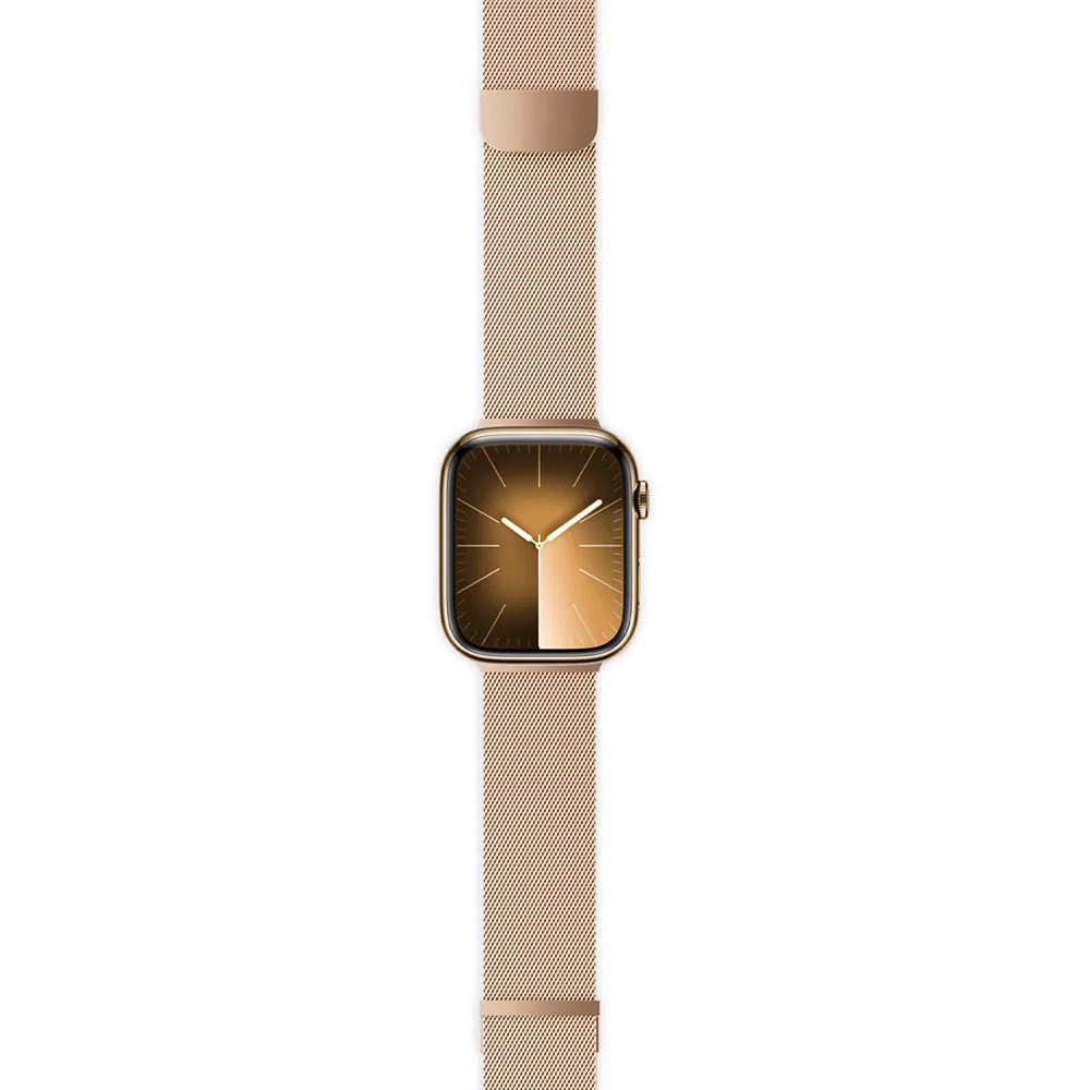 Apple Watch (42/44/SE/45/49mm) Epico Milanese  (Plus) Rustfri Stål Rem - Gold