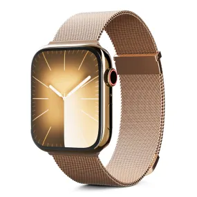 Apple Watch (42/44/SE/45/49mm) Epico Milanese  (Plus) Rustfri Stål Rem - Gold