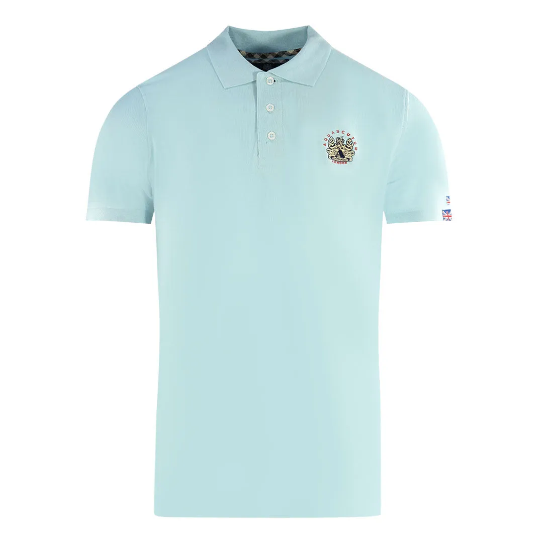 Aquascutum London Crest Light Blue Polo Shirt