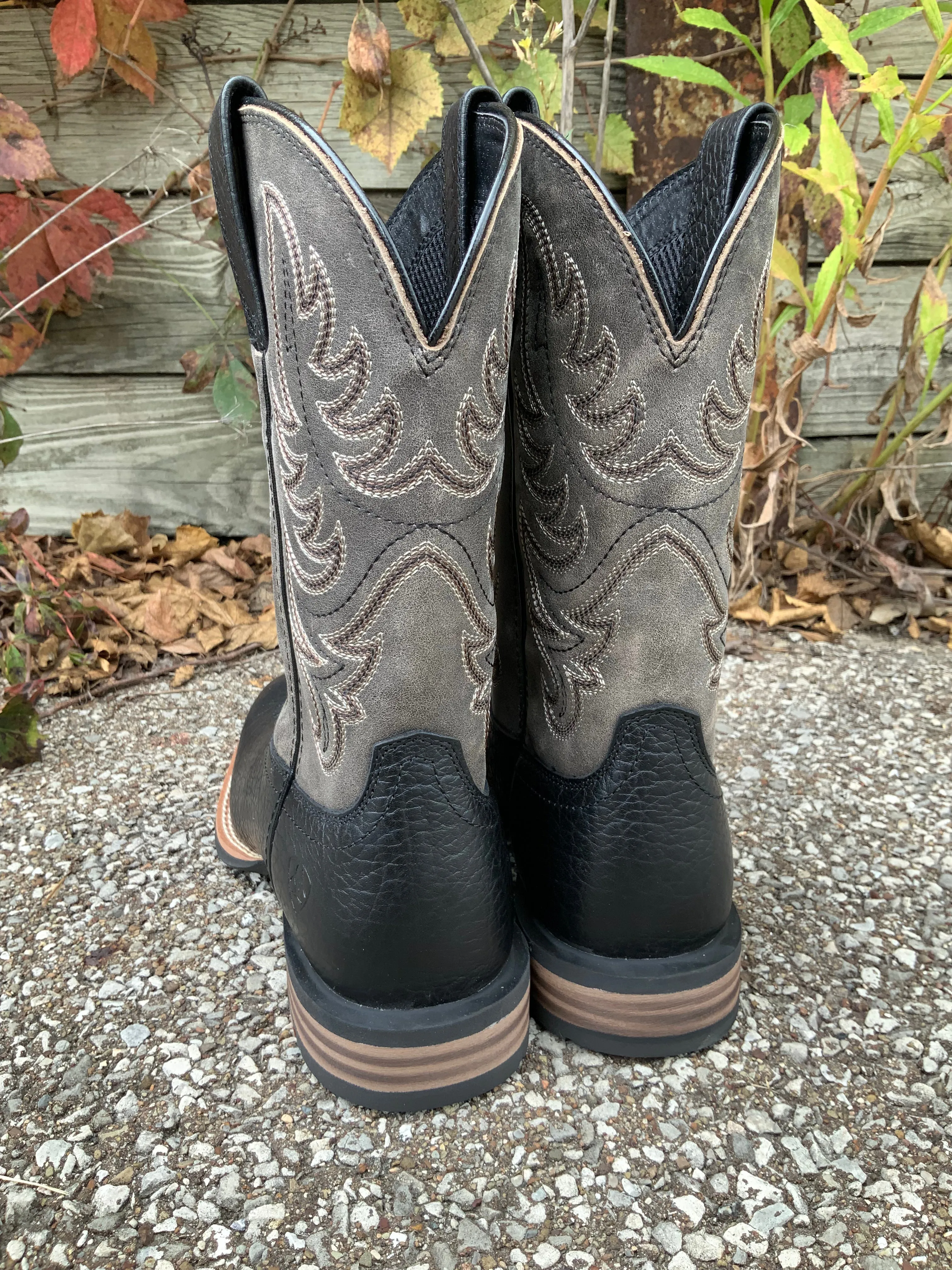 Ariat Men's Everlite Countdown Black & Grey Square Toe Cowboy Boots 10042464