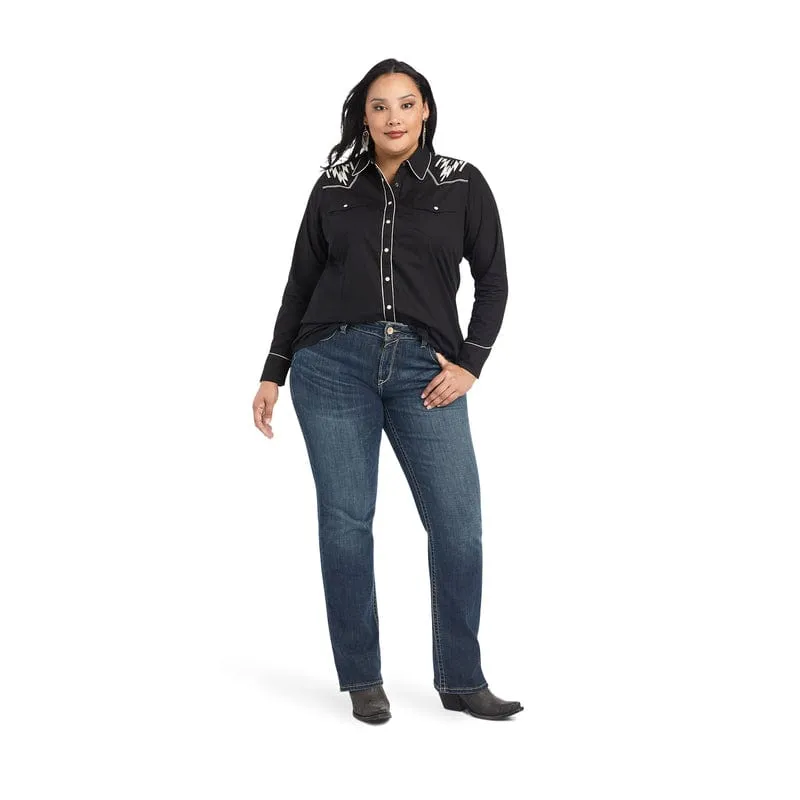 Ariat Women's Black Retro Snap Chimayo Long Sleeve Shirt 10042139