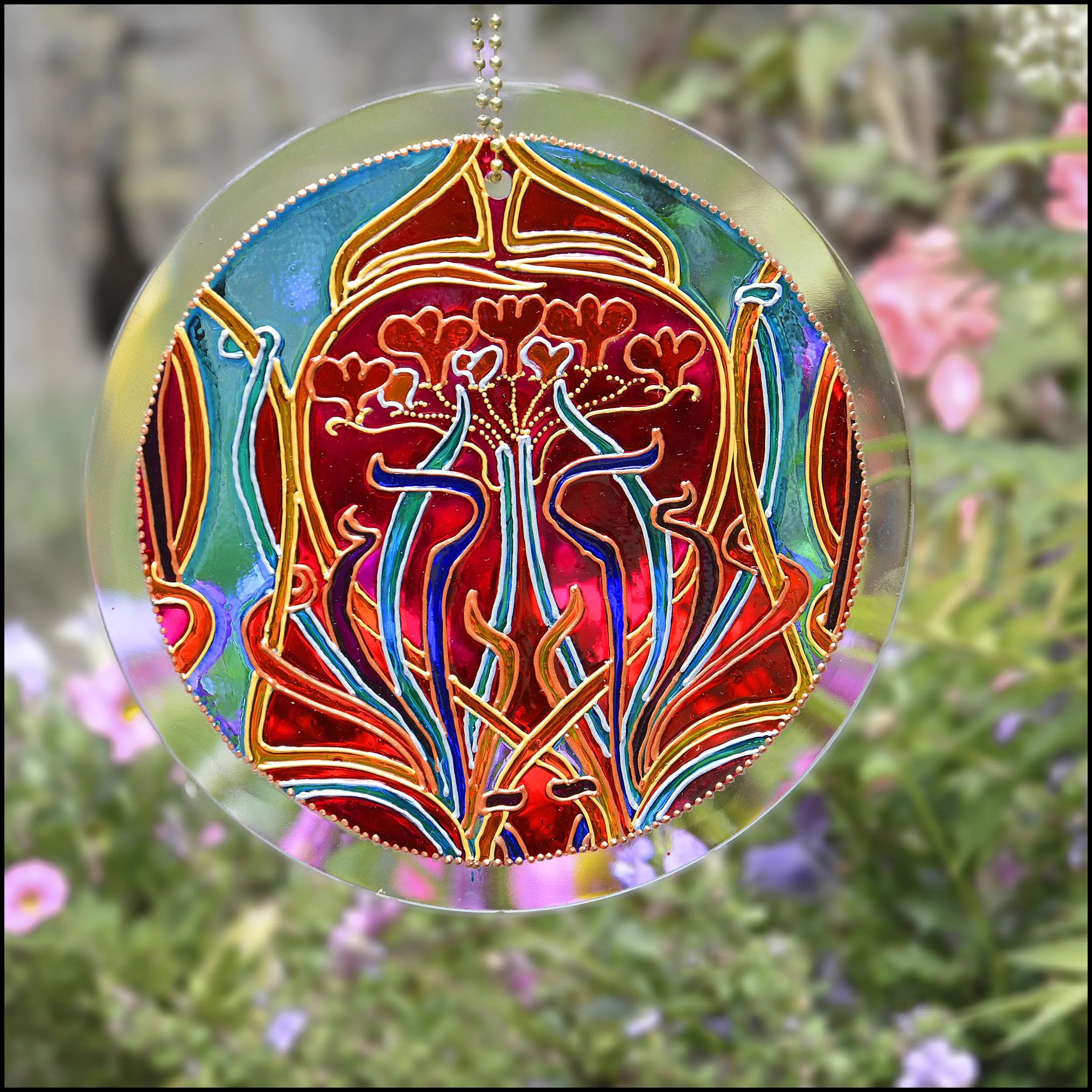 Art Nouveau Style Love Heart Suncatcher