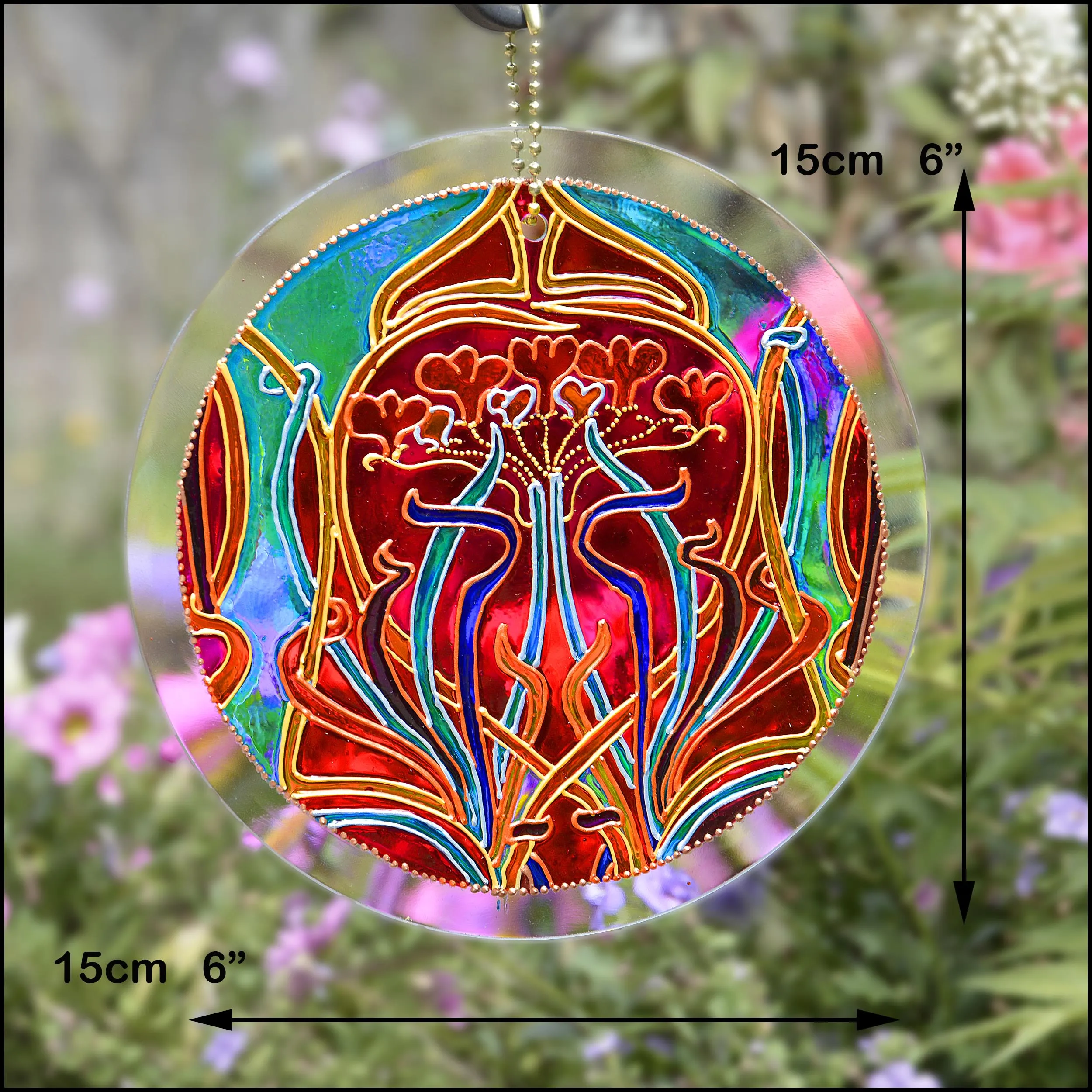 Art Nouveau Style Love Heart Suncatcher