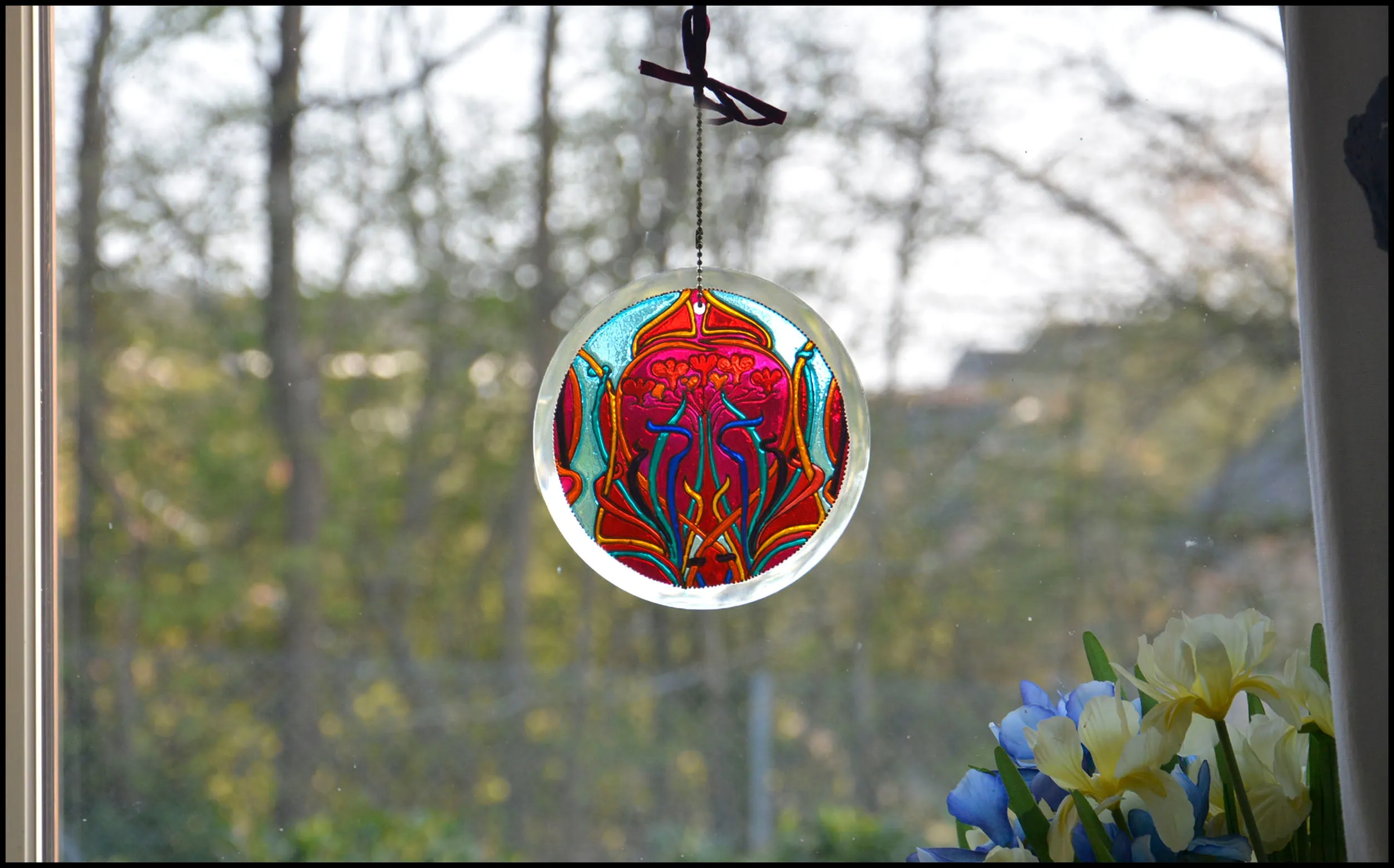 Art Nouveau Style Love Heart Suncatcher