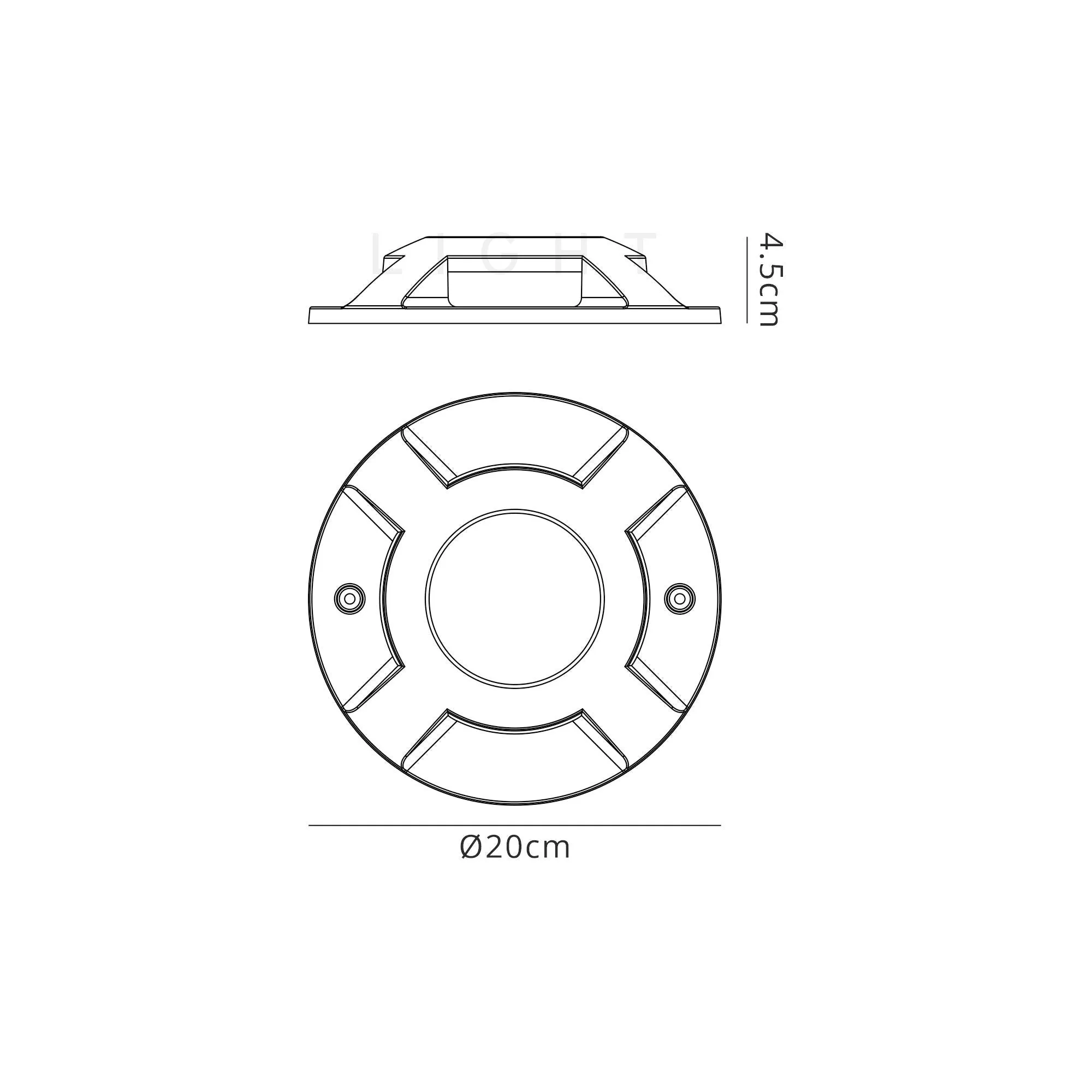 Asebey - Above Ground Driveover 4/2/1 Light, 4 x 3W LED, 3000K, 256lm, IP67, IK10, Anthracite, 3yrs Warranty