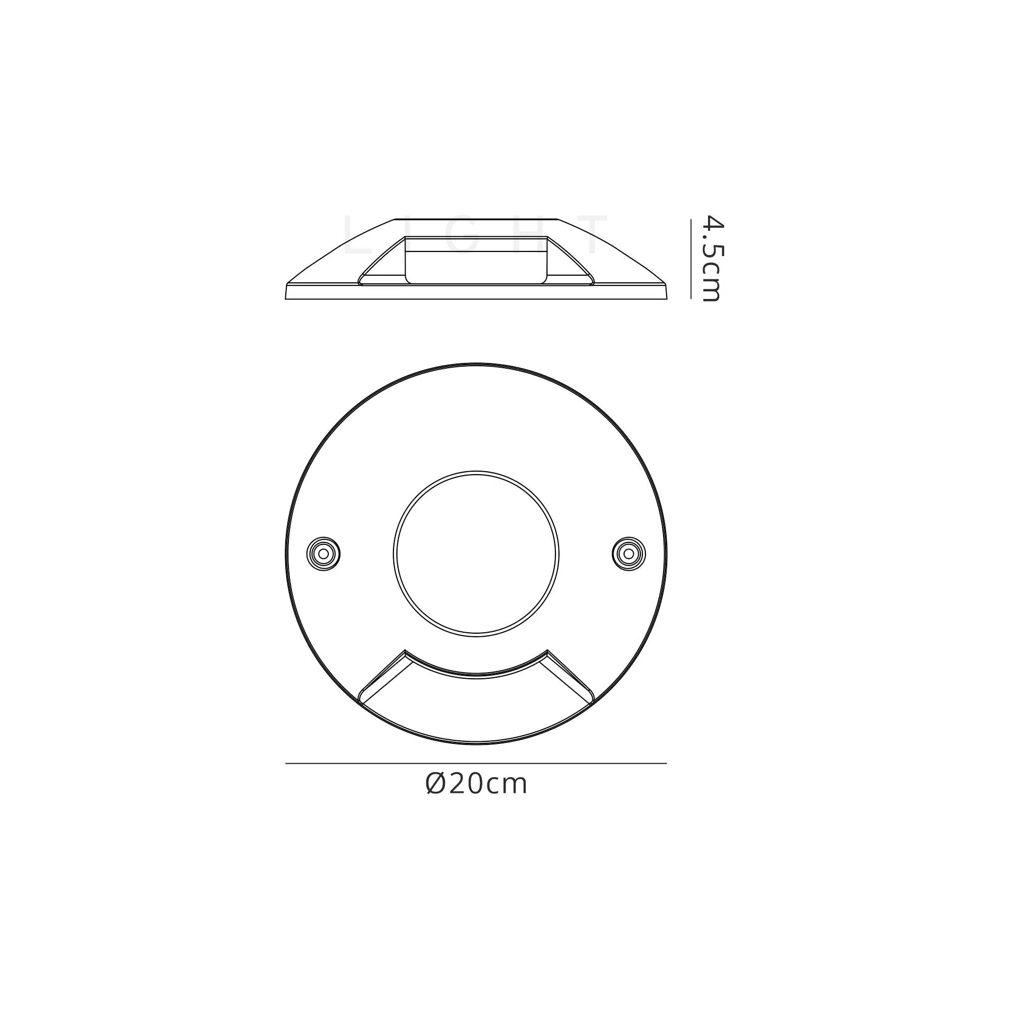 Asebey - Above Ground Driveover 4/2/1 Light, 4 x 3W LED, 3000K, 256lm, IP67, IK10, Anthracite, 3yrs Warranty