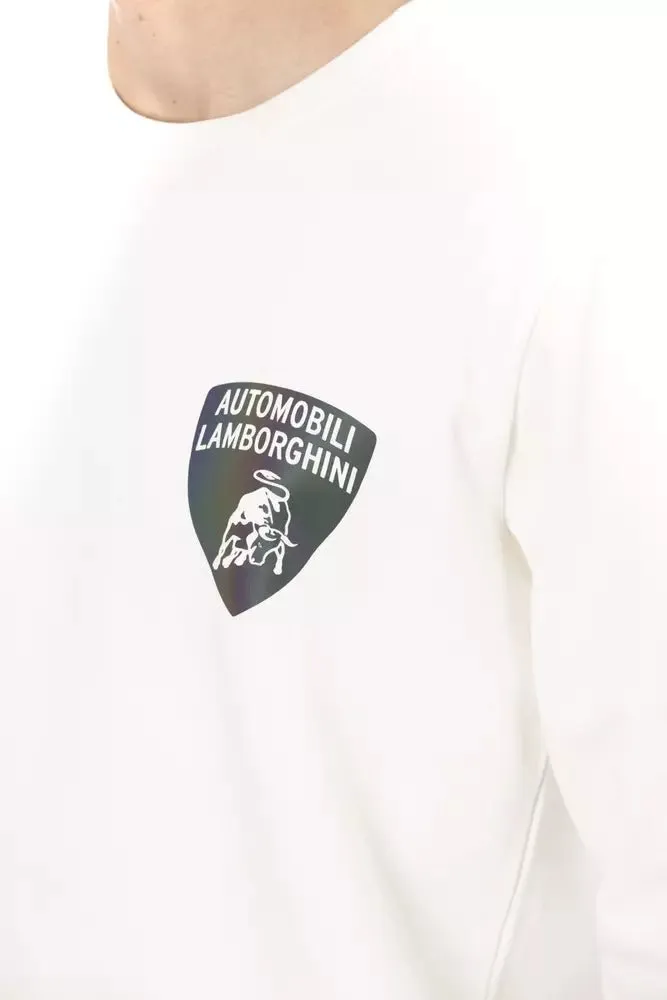 Automobili Lamborghini White Cotton Men Sweater