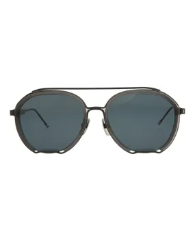 Aviator-Style Metal Sunglasses | Grey/Black